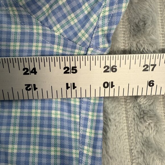Brooks Brothers 346 Shirt Mens‎ L Blue Green Plaid Button Down Non-Iron Cotton - Picture 5 of 10
